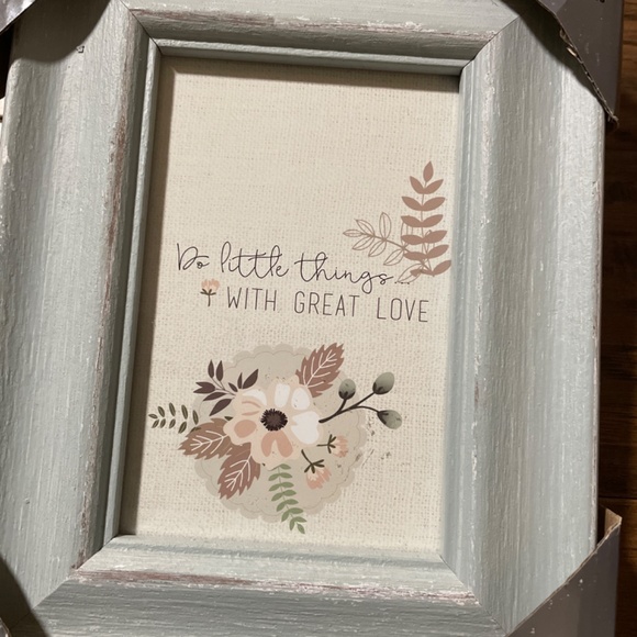 New Boho distressed picture frame 4x6in light aqua - Picture 4 of 9